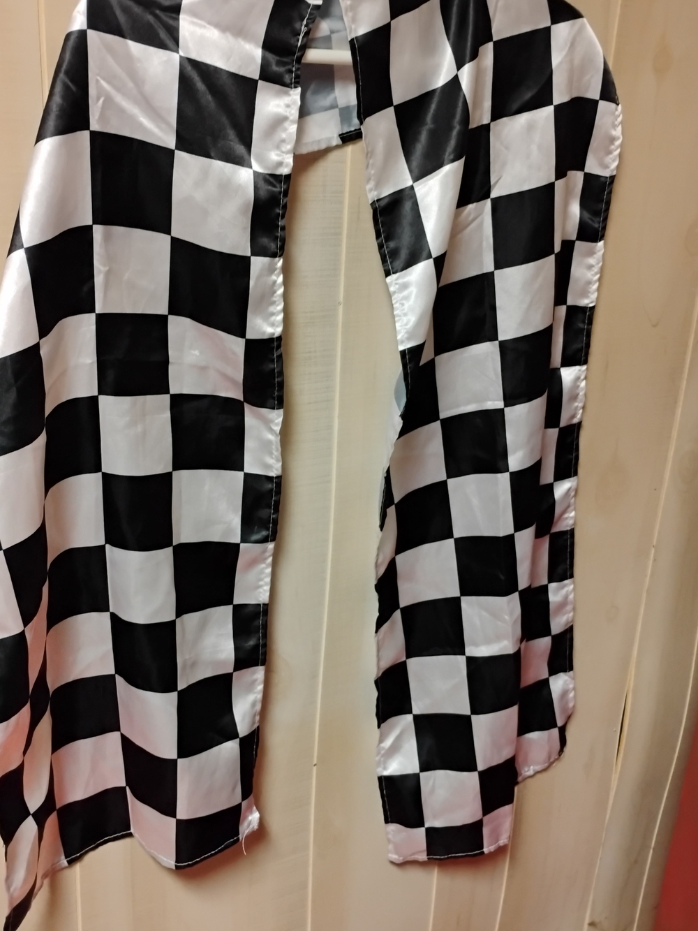 Black & White Checkered Women’s Lightweight Satin Scarf